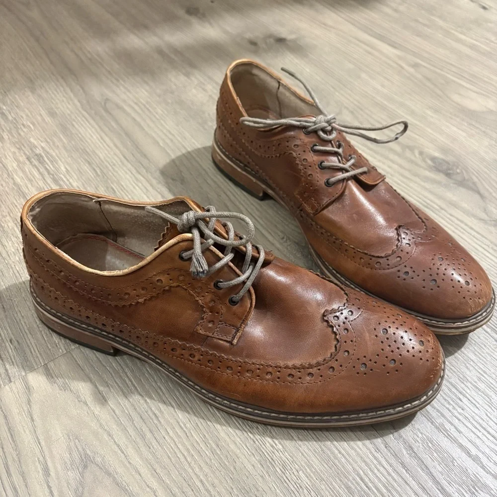 Men's Wingtip Brown Oxford Leather Dress Shoes Call it Spring Sz 11 Classic